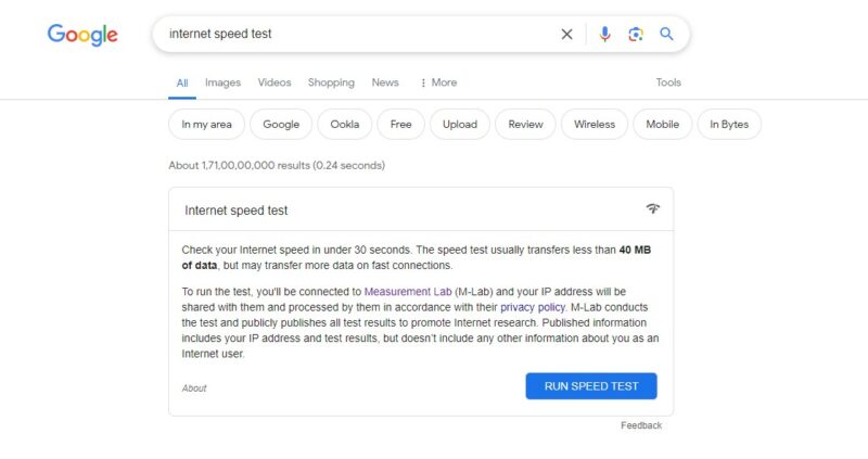 أفضل مواقع اختبار سرعة الإنترنت Google Speed Test